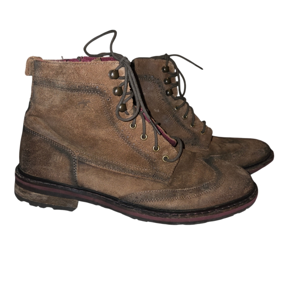 Fluchos Owen Brown Men's Leather Suede Lace-Up Boots, Size 42 F0994